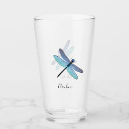Söt Blue Dragonfly Drink Beer Pint Glass Glaskopp
