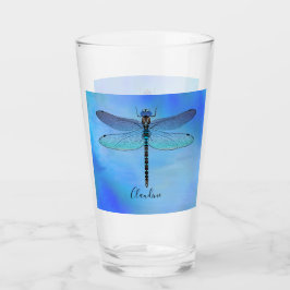 Söt Blue Dragonfly Drink Beer Pint Glass Glaskopp