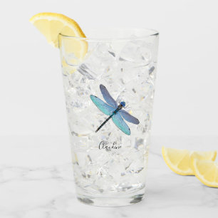 Söt Blue Dragonfly Drink Beer Pint Glass Glaskopp