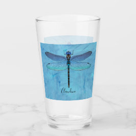 Söt Blue Dragonfly Drink Beer Pint Glass Glaskopp