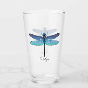 Söt Blue Dragonfly Drink Beer Pint Glass Glaskopp