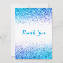 Söt Blue Glitter - enkelt Modern tackkort