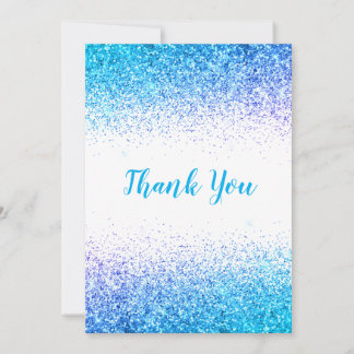 Söt Blue Glitter - enkelt Modern tackkort Tack Kort