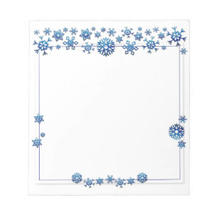 Söt Blue Glitter Winter Snöflingor jul Anteckningsblock