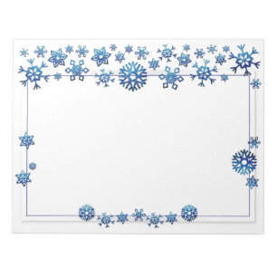 Söt Blue Glitter Winter Snöflingor jul Anteckningsblock