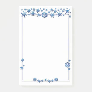 Söt Blue Glitter Winter Snöflingor jul Post-it Block