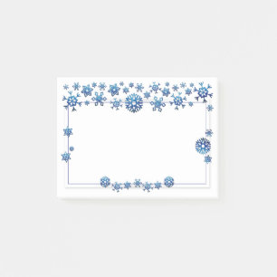 Söt Blue Glitter Winter Snöflingor jul Post-it Block