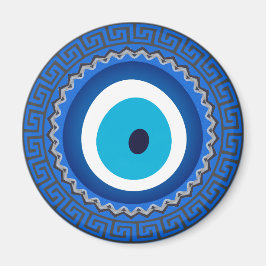 Söt Blue Greek Mandala Nazar Evil Öga Amulet Magnet