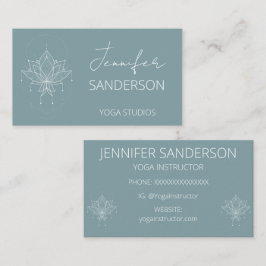 Söt Blue Grönt Boho Blommigt Lotus Yoga Visitkort