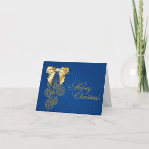 Söt Blue & Guld julhälsningskort Helgkort