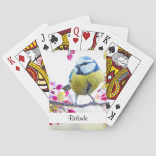 Söt Blue & Gult Bird på ett foto av Gren Casinokort