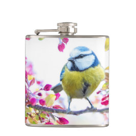 Söt Blue & Gult Bird på ett foto av Gren Fickplunta