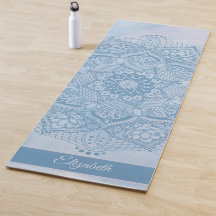 Söt Blue Helig Lotus Flower Blommar Mandala