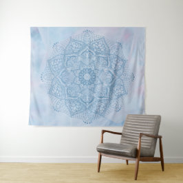 Söt Blue Helig Lotus Flower Blommar Mandala
