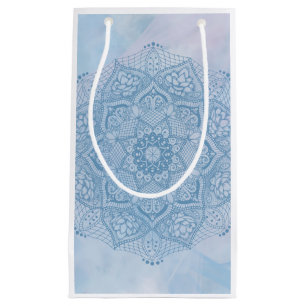 Söt Blue Helig Lotus Flower Blommar Mandala