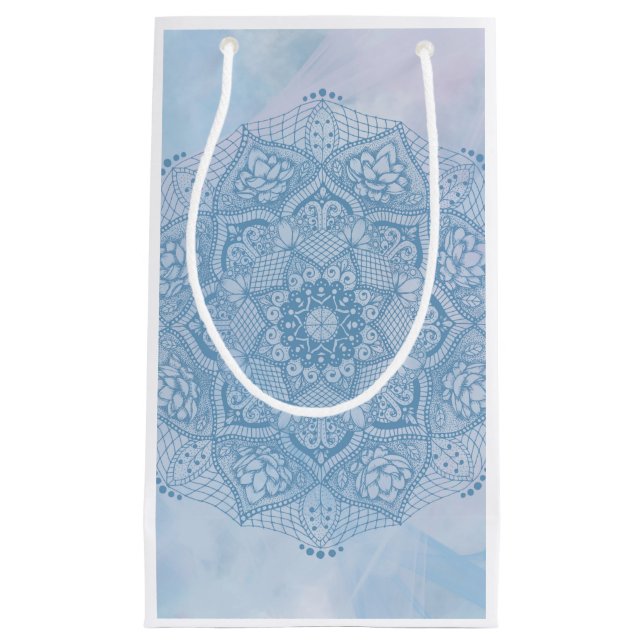 Söt Blue Helig Lotus Flower Blommar Mandala (Framsidan)