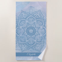 Söt Blue Helig Lotus Flower Blommar Mandala