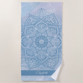 Söt Blue Helig Lotus Flower Blommar Mandala