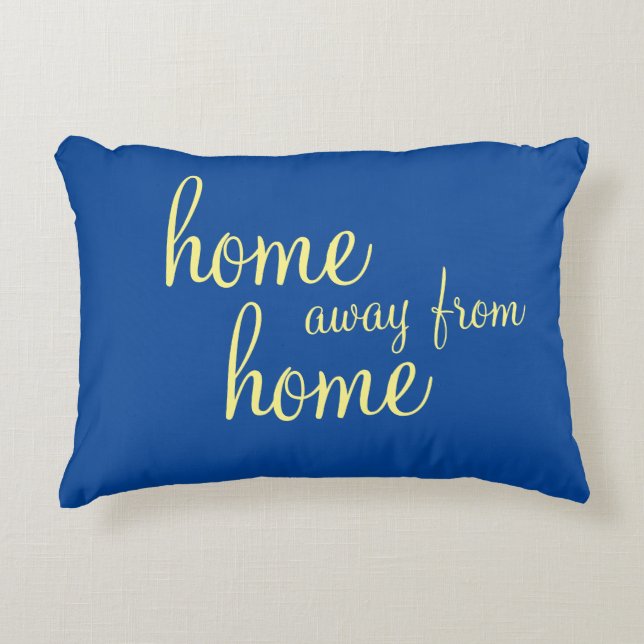 Söt Blue "home away from home" accentkudde Prydnadskudde (Framsidan)