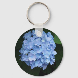 Söt Blue Hydrangea Blommigt Photo Nyckelring