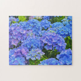 Söt Blue Hydrangea Blomsterträdgård Art Puzzle Pussel