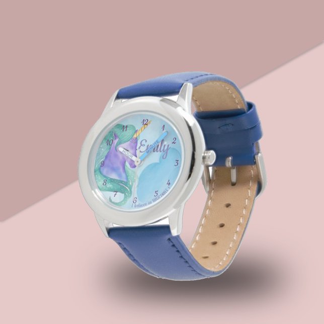 Söt | Blue I Tro på Unicorns | Barn | Armbandsur (Pretty | Blue I Believe in Unicorns | Kids | Watch)