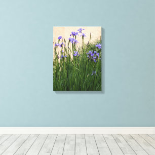 Söt Blue Irises Blommigt Canvastryck