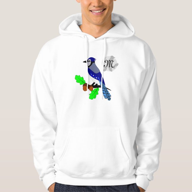 Söt Blue Jay Bird Hoodie (Framsida)