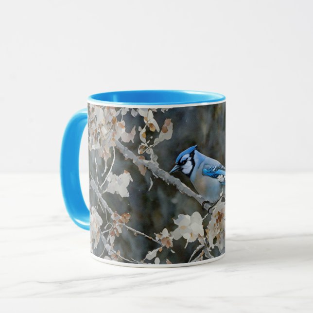 Söt Blue Jay Bird Mugg Kopp (Framsida vänster)