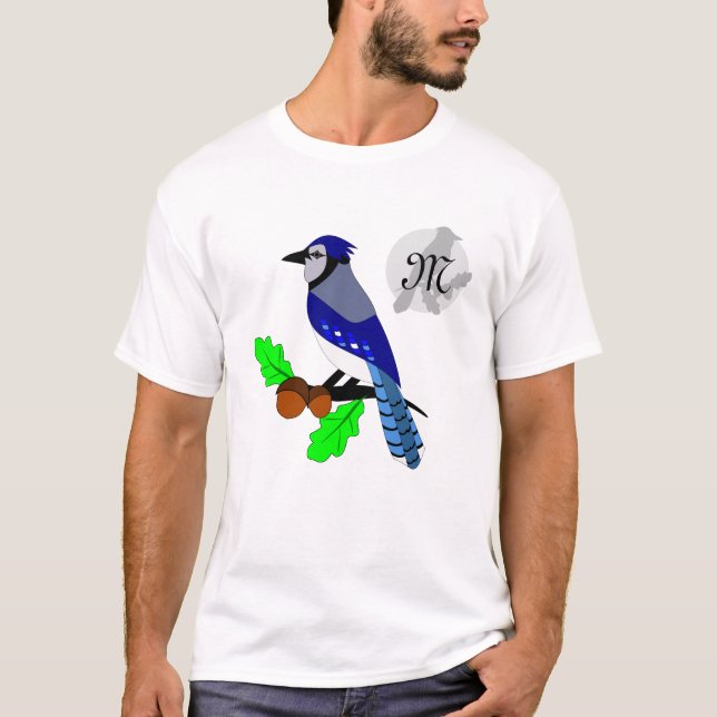 Söt Blue Jay Bird T Shirt (Framsida)