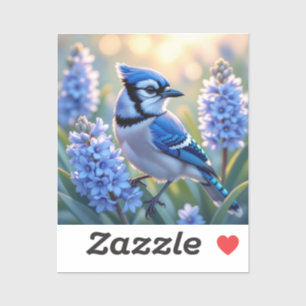 Söt Blue Jay och Lilacs Klistermärken