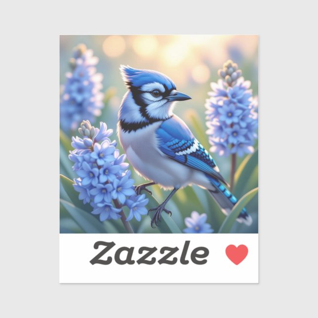 Söt Blue Jay och Lilacs Klistermärken (Ark)
