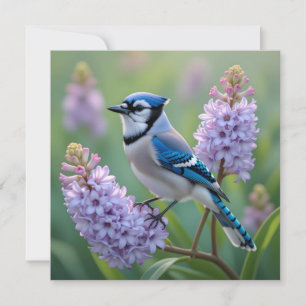Söt Blue Jay Stanon Lilac Grenar
