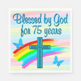 SÖT BLUE KOR 75:E BIRTHDAY PAPPRA NAPKINER PAPPERSSERVETT