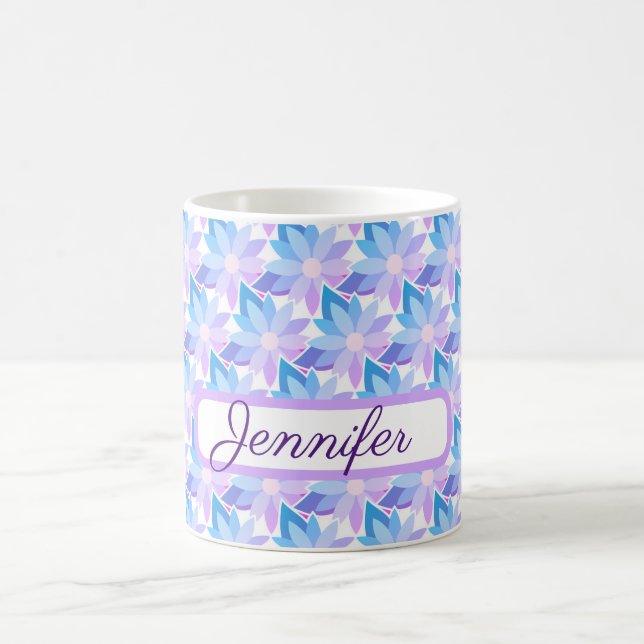 Söt Blue Lila Flower Kaffemugg (Center)