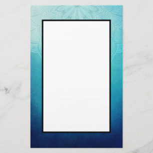 Söt Blue Mandala Abstrakt Brevpapper