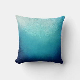 Söt Blue Mandala Abstrakt Kudde