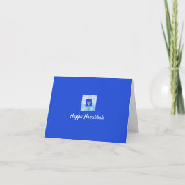 Söt Blue Menorah Hanukkah-kort Helgkort