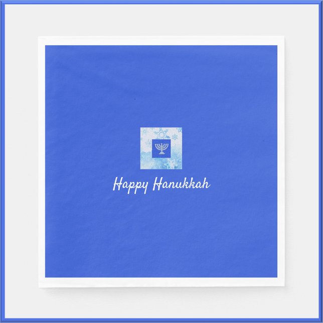 Söt Blue Menorah Hanukkah Pappersservett (Skapare uppladdad)