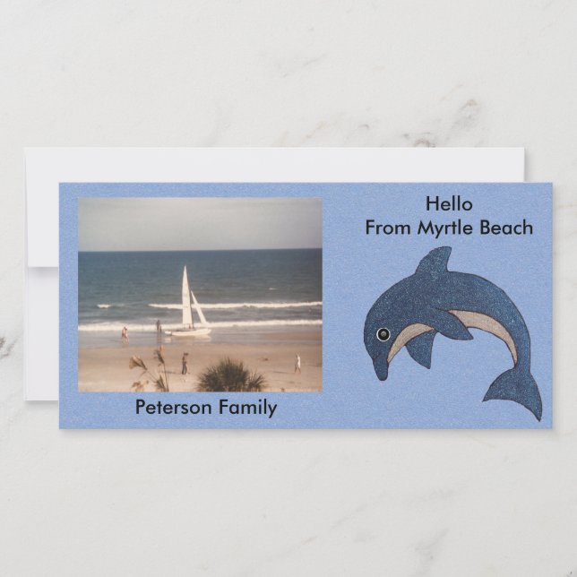 Söt Blue Ocean Dolphin Teckning Anpassad (Framsida)