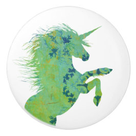 Söt Blue och Grönt Unicorn Knopp