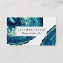 Söt Blue och Teal Agate Geode Stone on Blue