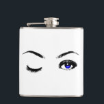 Söt Blue Öga Winking Aluminium Vattenflaska Fickplunta<br><div class="desc">Titta på dig, grabben.)</div>