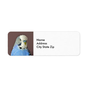Söt Blue Parakeet Photo Label Returadress Etikett