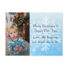 Söt Blue Personalize Snowflake Photo jul