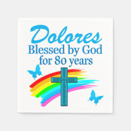 SÖT BLUE PERSONLIG 80 BIRTHDAY NAPKINS PAPPERSSERVETT