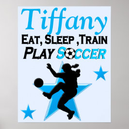 SÖT BLUE PERSONLIG SOCCER PLAYER POSTER
