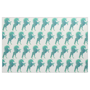 Söt Blue Polka Dot Unicorn Tyg