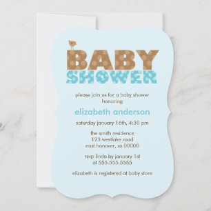 Söt Blue Polka dots Boy Baby Shower Inbjudningar