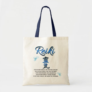 Söt Blue Reiki Principles Tote Bag Tygkasse